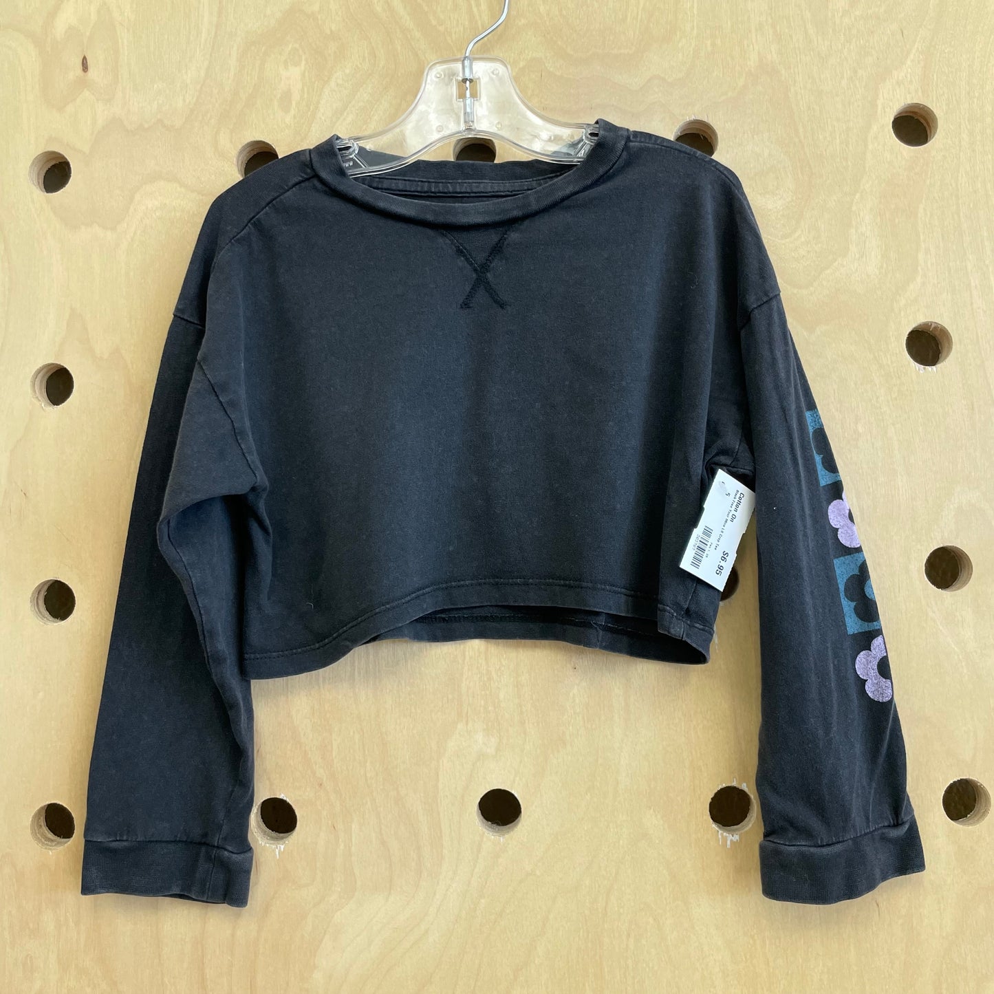 Black Free Your Mind LS Crop Tee