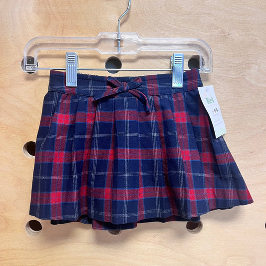 Red/Blue Plaid Pleaded Skirt
