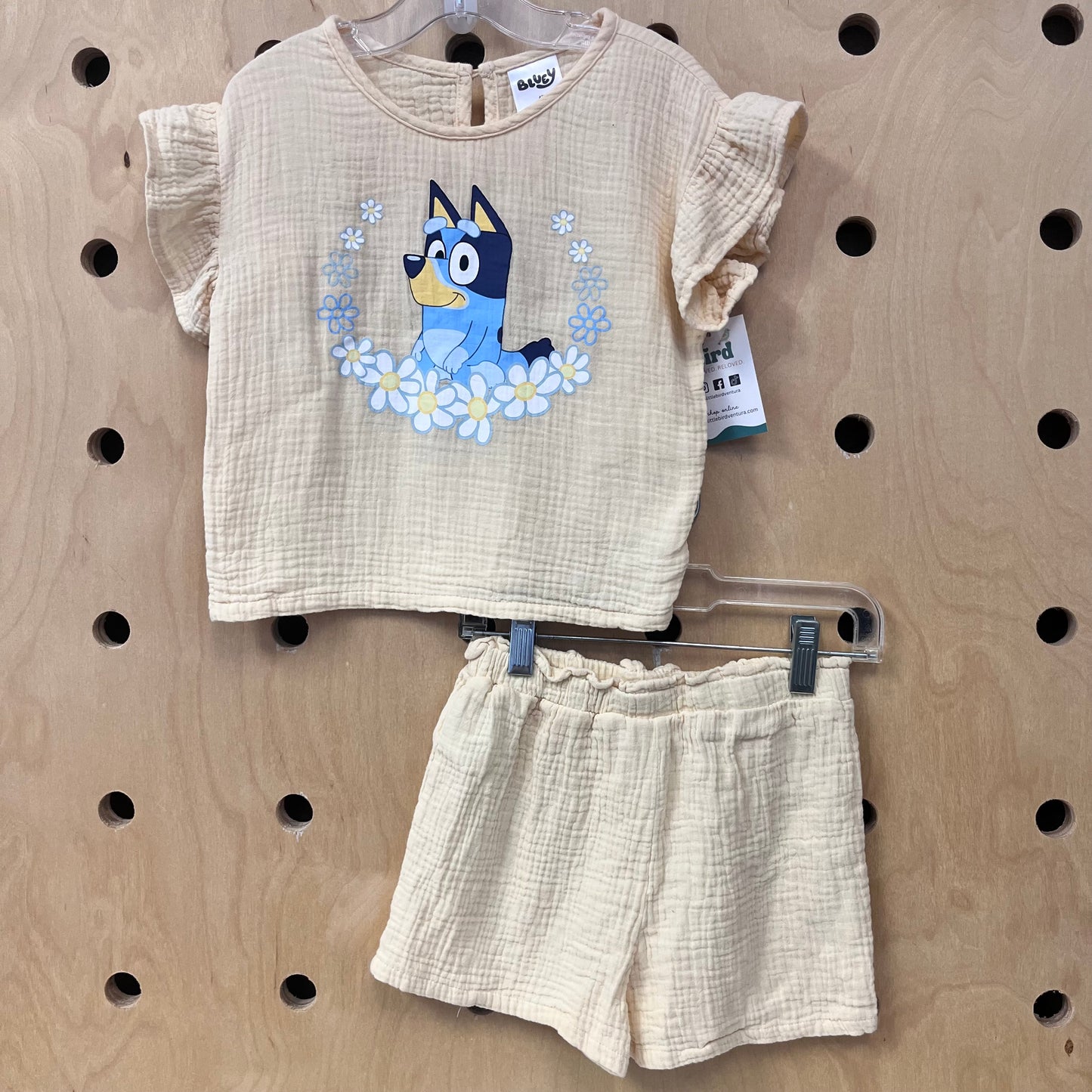 Yellow Bluey Gauze Top & Shorts