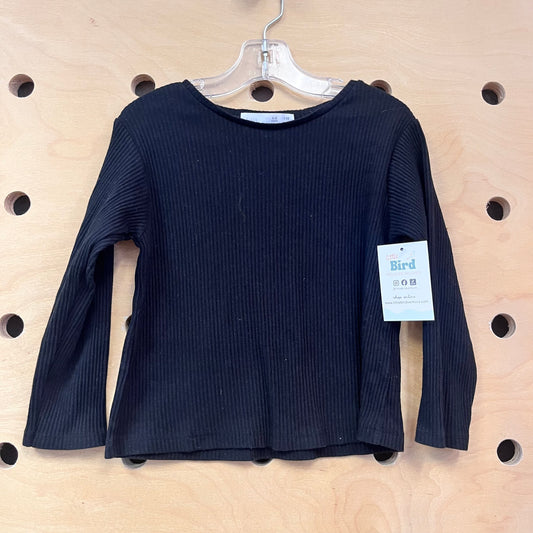 Black Ribbed LS