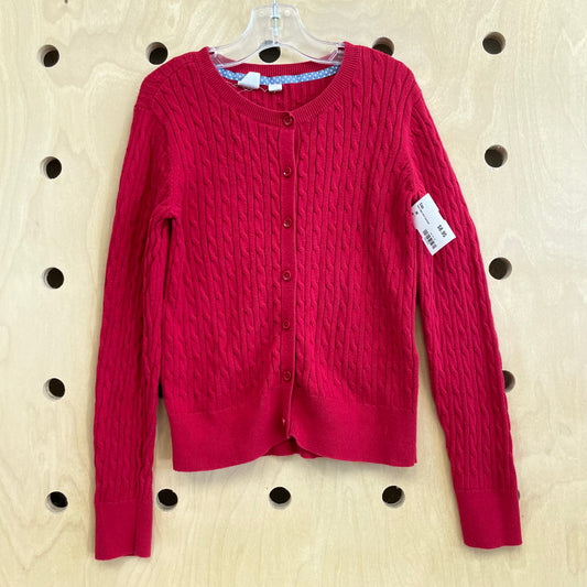 Red Cable Knit Cardigan