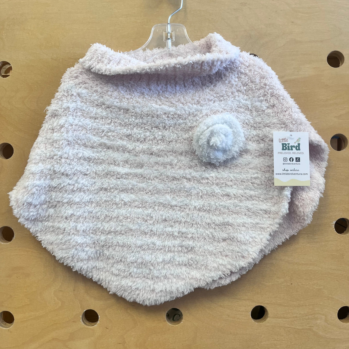 Pink/White Cozy Chic Poncho