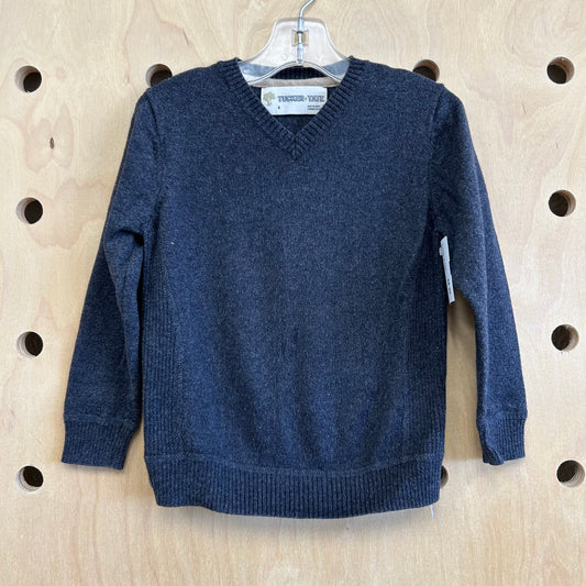 Grey Cashmere-Blend Sweater
