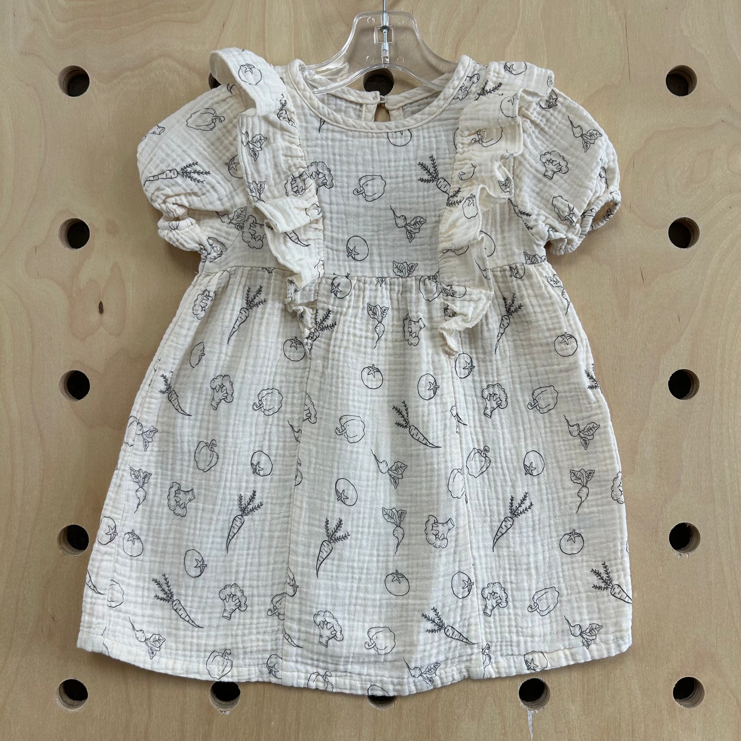 Cream Veggies Gauze Dress