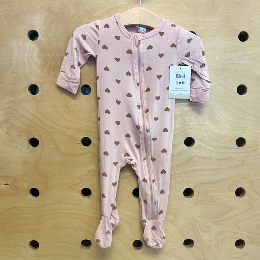 Pink/Brown Hearts Footies
