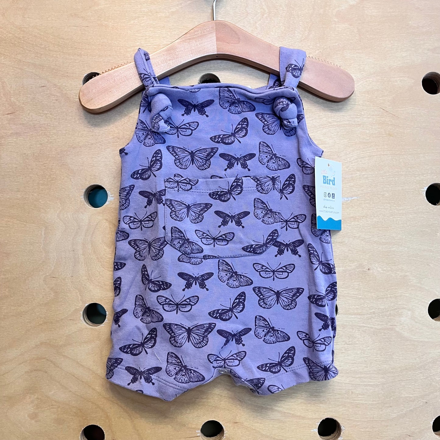 Organic Purple Butterflies Romper