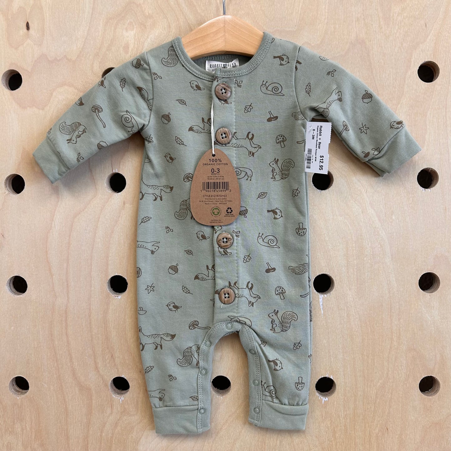 Organic Green Woodland Romper NEW!