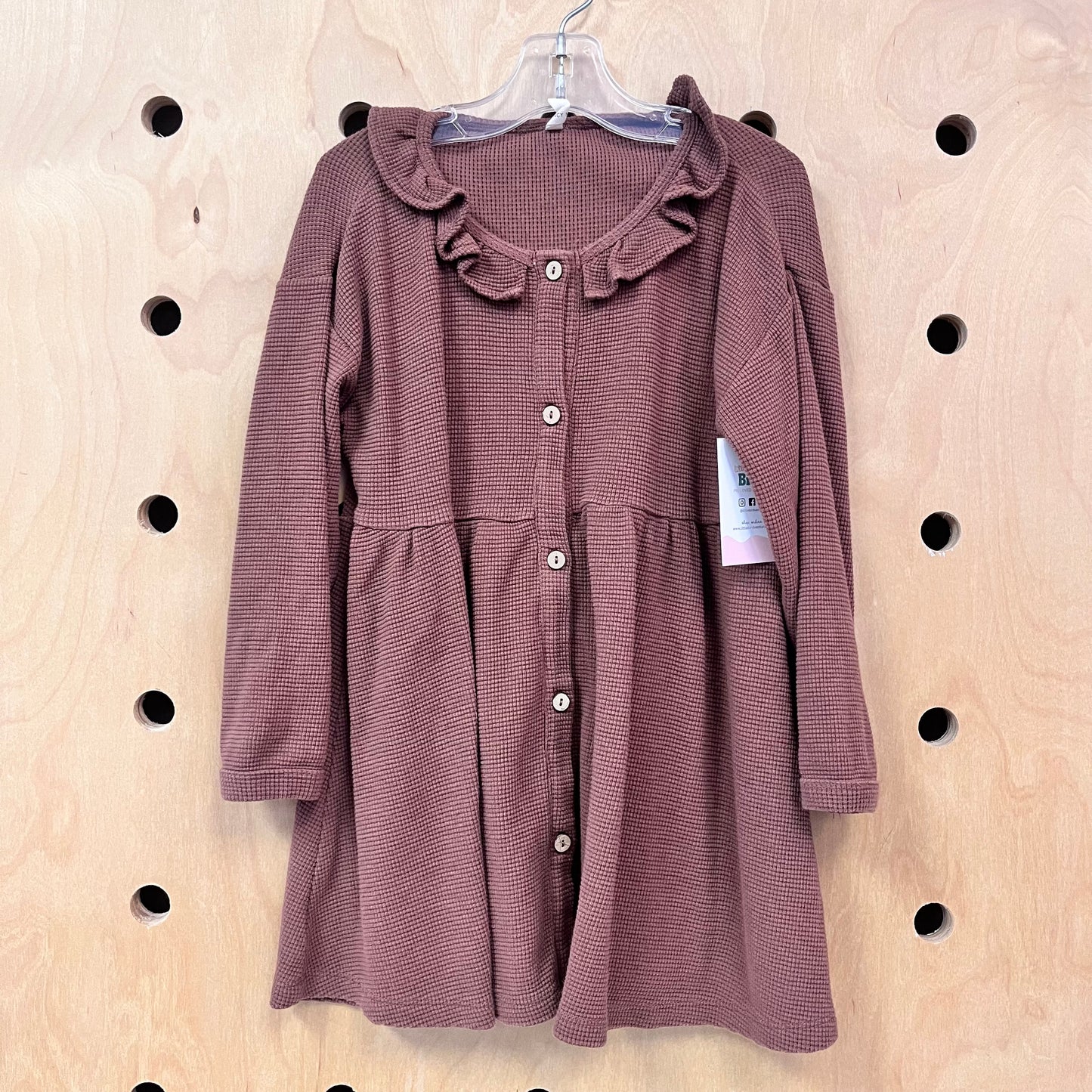 Brown Waffle Knit Organic Dress
