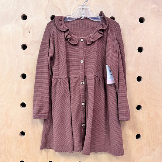 Brown Waffle Knit Organic Dress