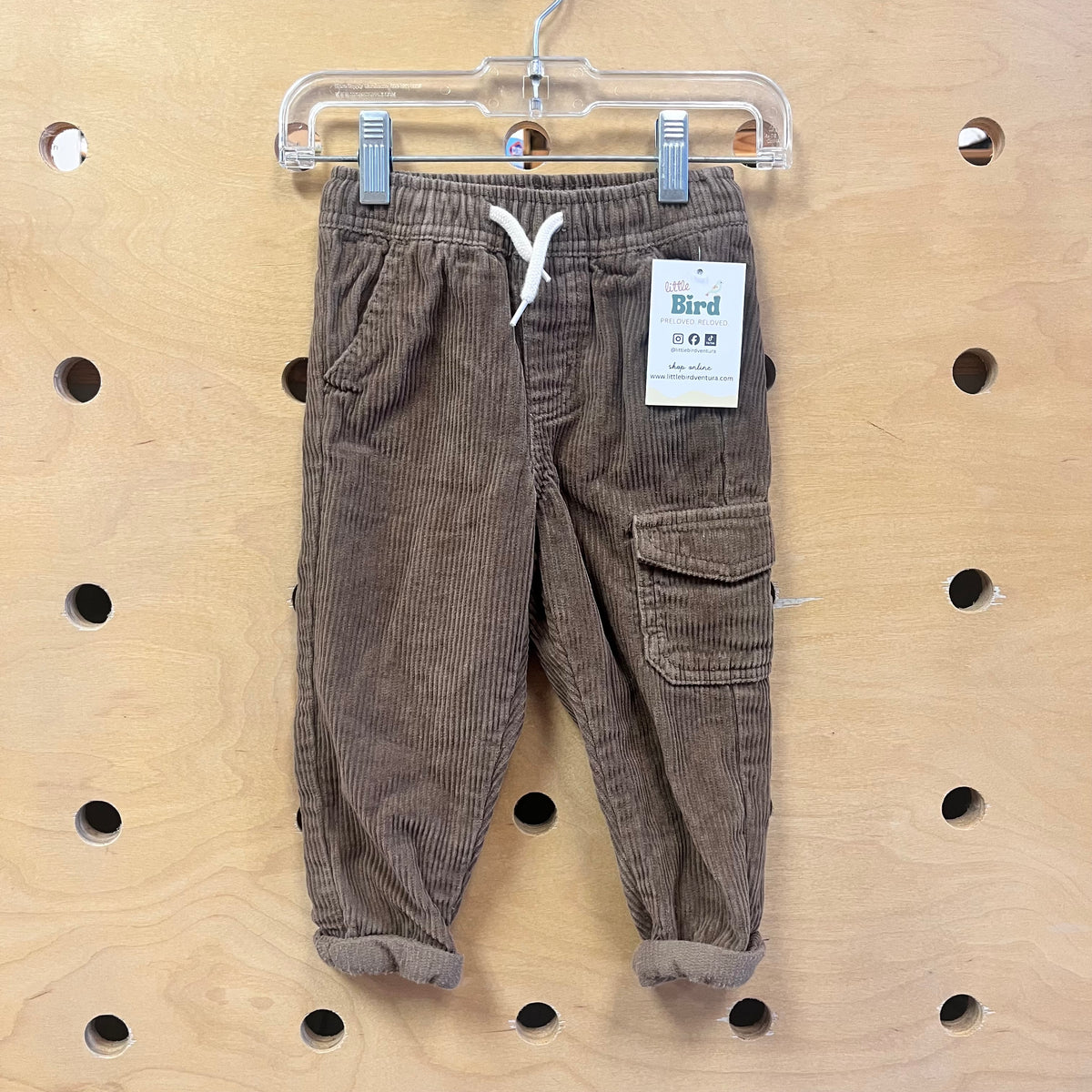 Borwn Ribbed Drawstring Pants