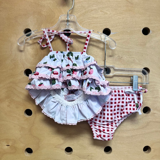2pc Strawberries Ruffle Swimsuit NEW!