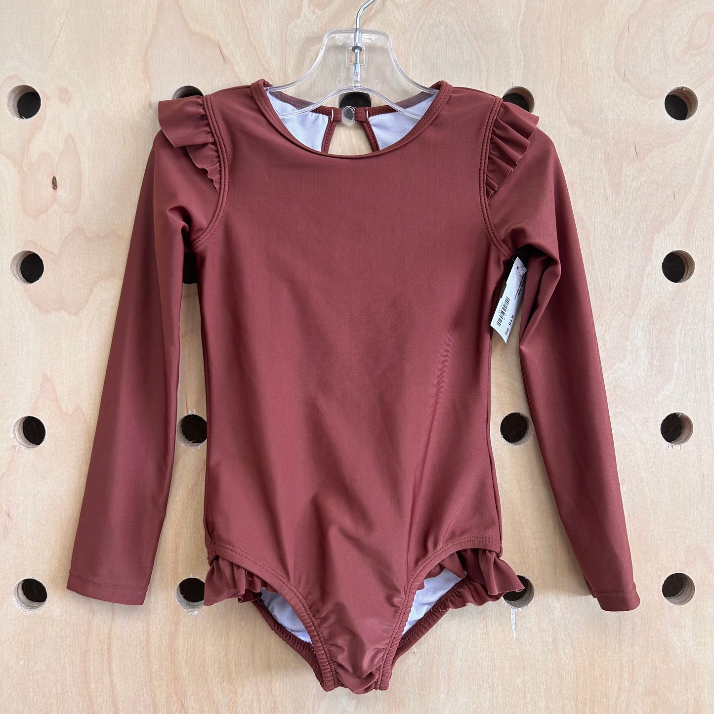 Brown Ruffle Swimsuit