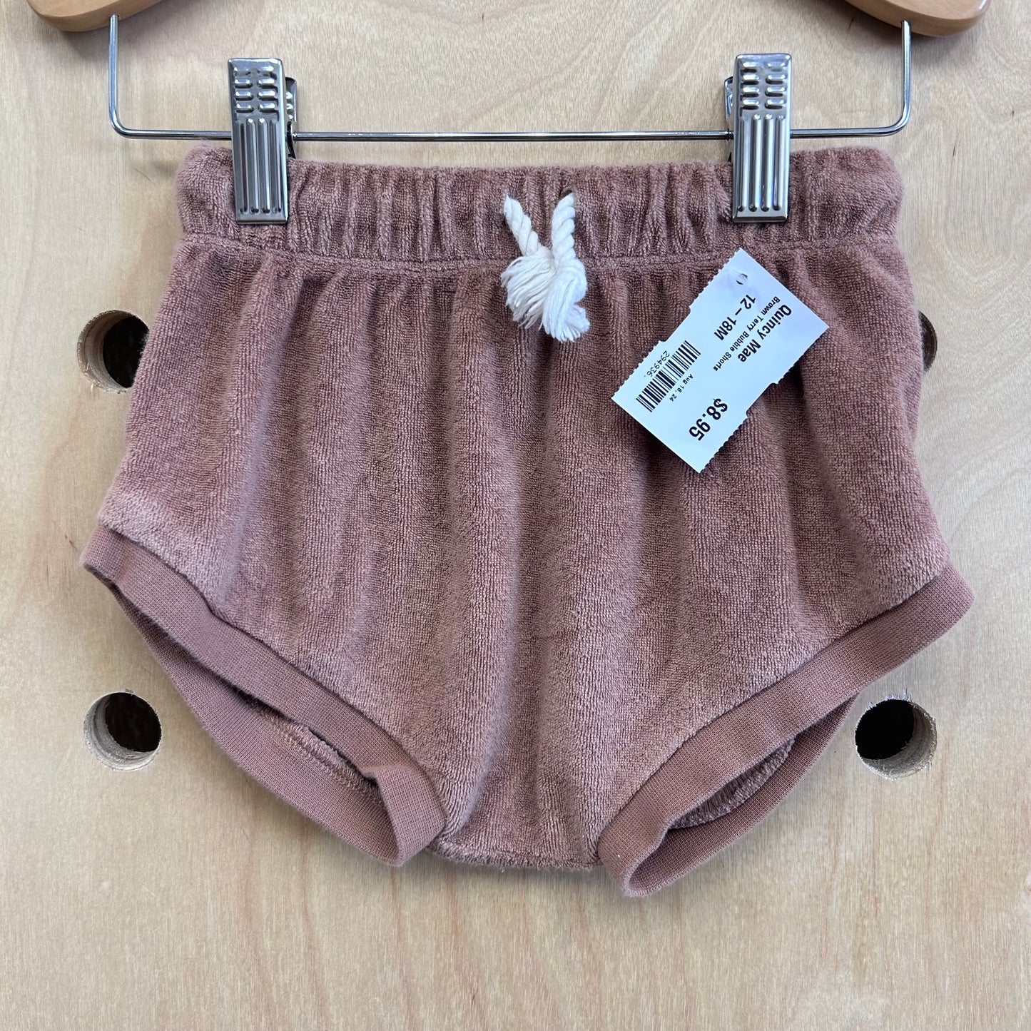 Brown Terry Bubble Shorts