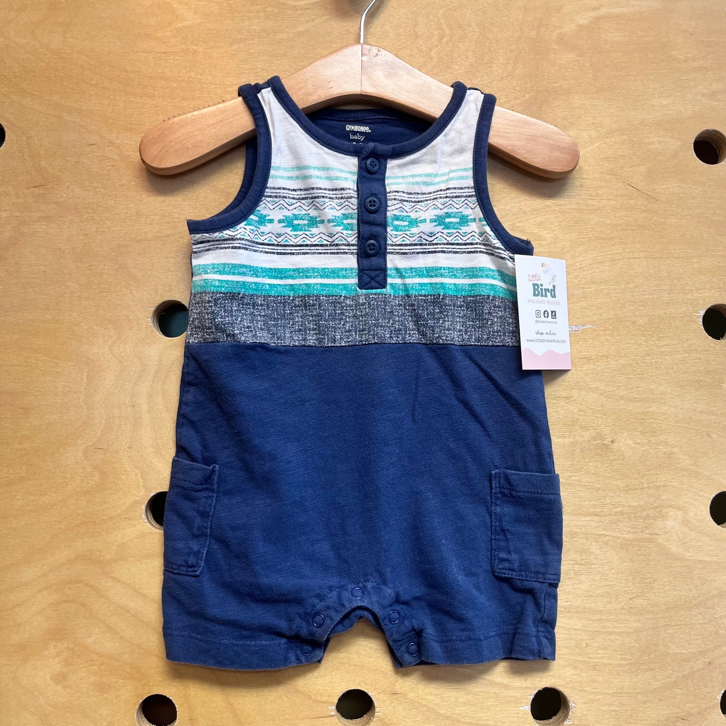Blue/Green Aztec Romper