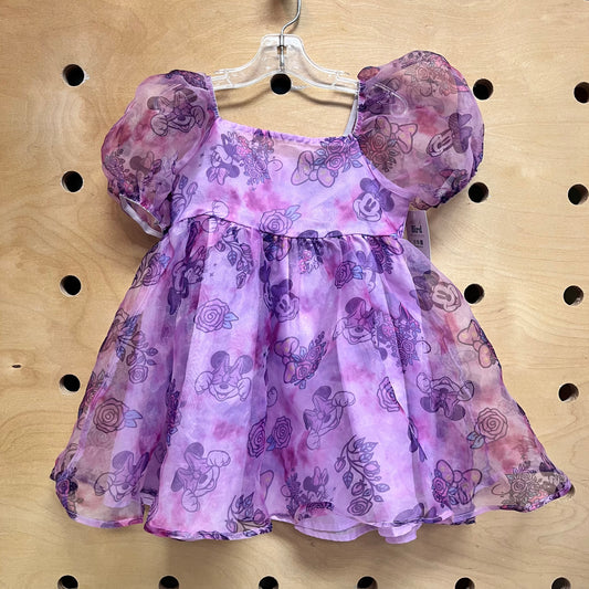 Purple Minnie Mouse Puff Dress