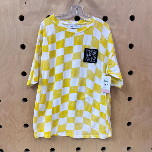 Yellow Wavy Checkered Tee