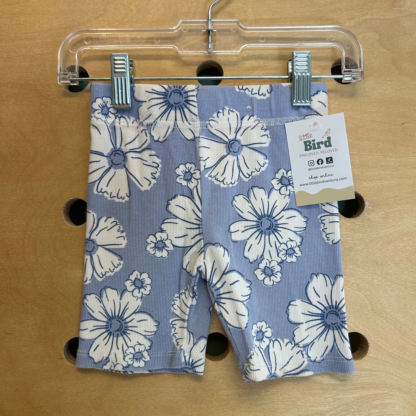 Blue Floral Bike Shorts