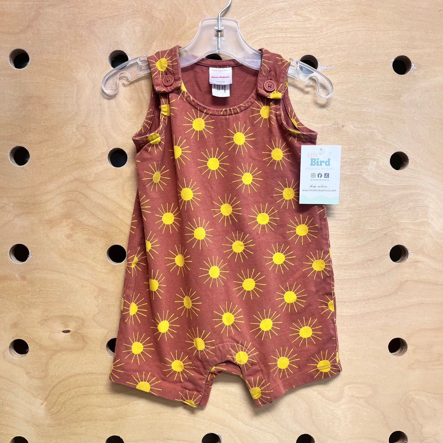 Brown/Yellow Cotton Suns Romper