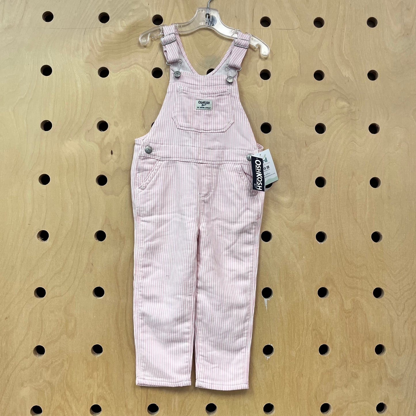 Pink Striped Stretch Overalls NEW!