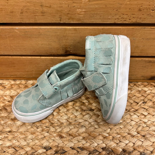 Teal Animal Print Fringe Hi-Tops