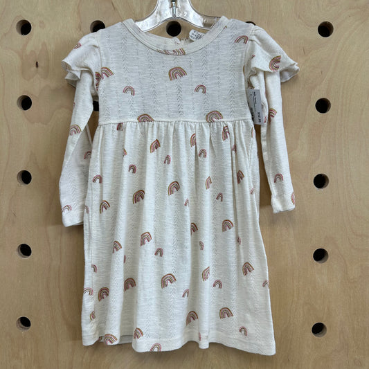 Cream Rainbow Pointelle Dress