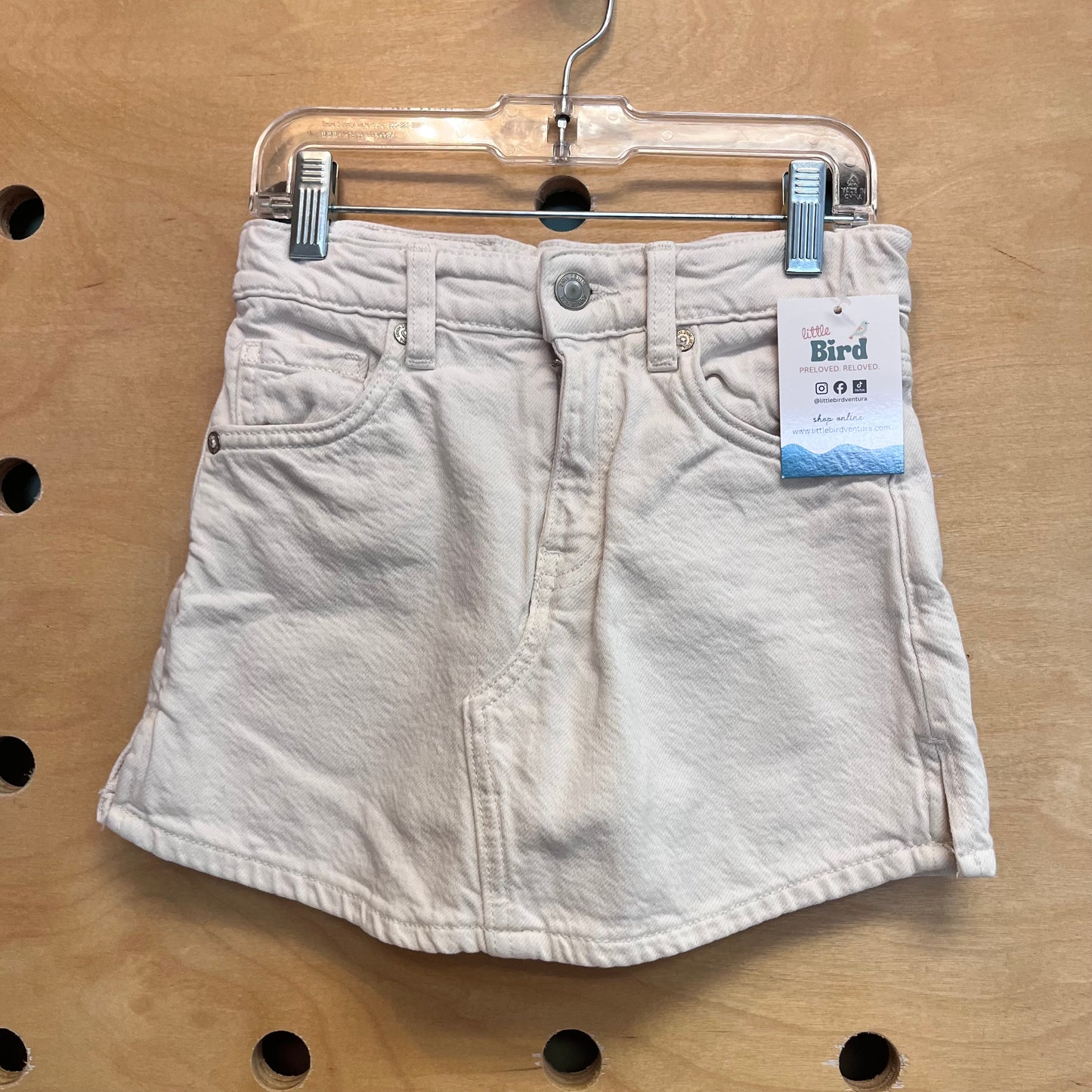 Ivory Denim Skort