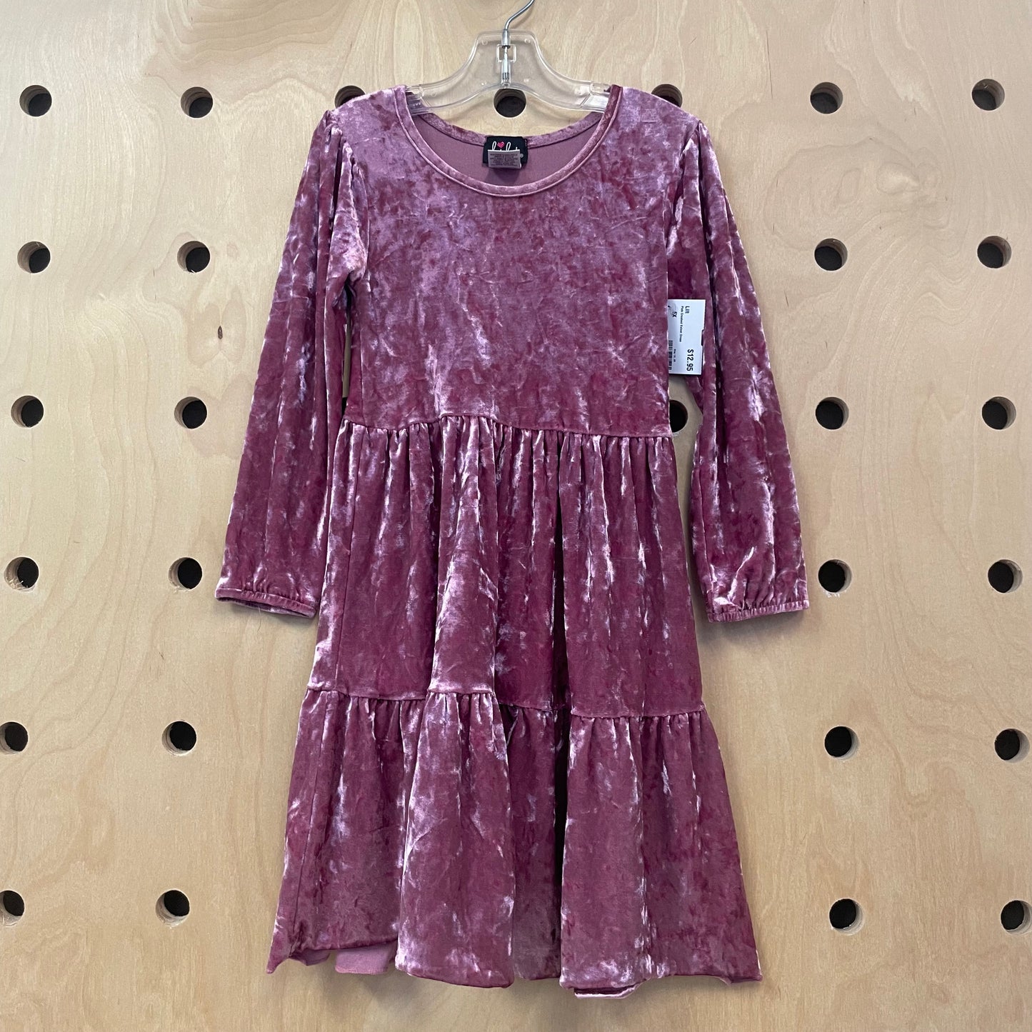 Pink Crushed Velvet Dress