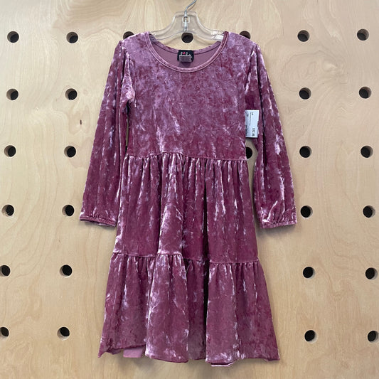 Pink Crushed Velvet Dress
