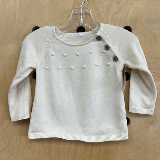 Cream Button Soft Sweater