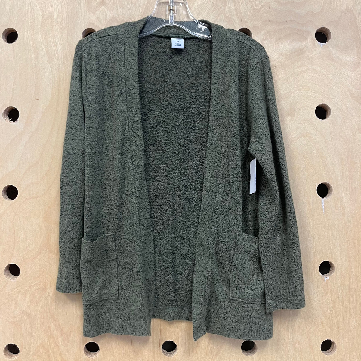 Heather Green Soft Open Cardigan