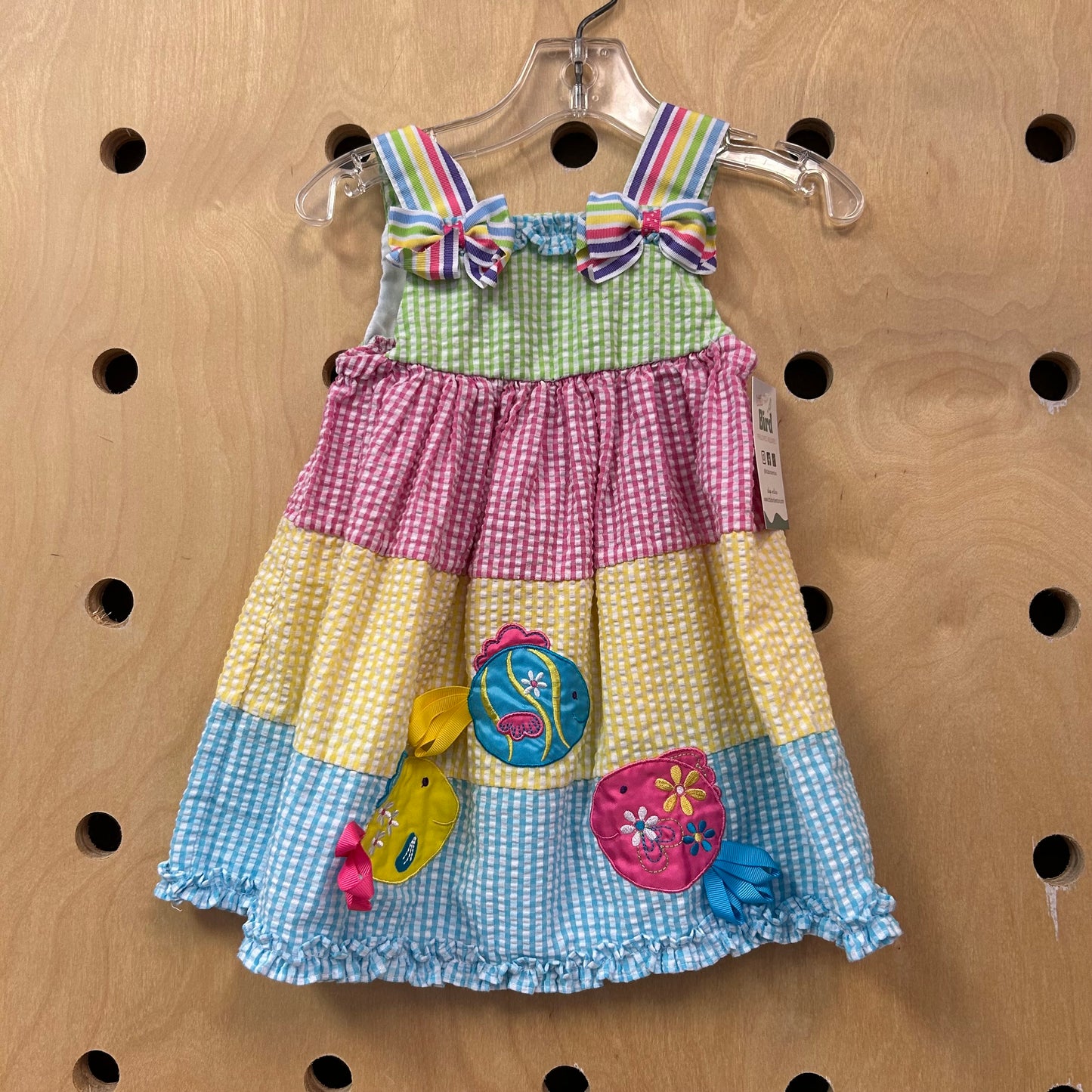 Colorful Seersucker Fish Dress