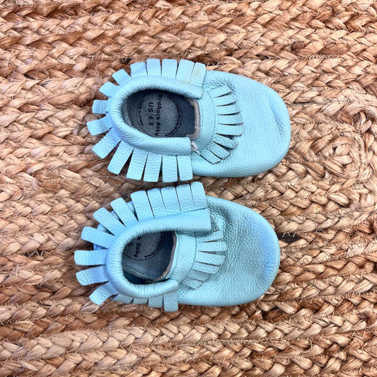 Blue Leather Moccasins