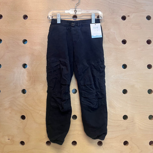Black Cargo Drawstring Joggers