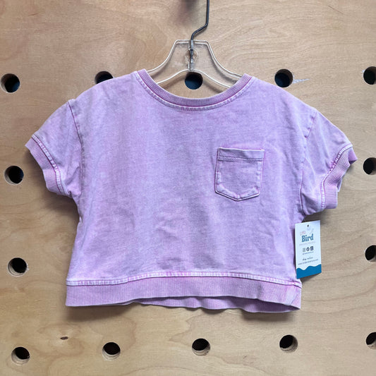 Lavender Cropped Pocket Tee