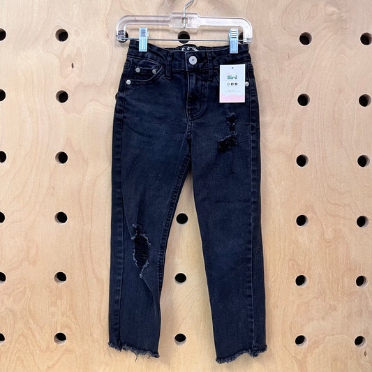Distressed Black Girlfriend Denim