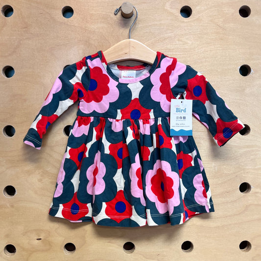 Green/Red Floral LS Dress
