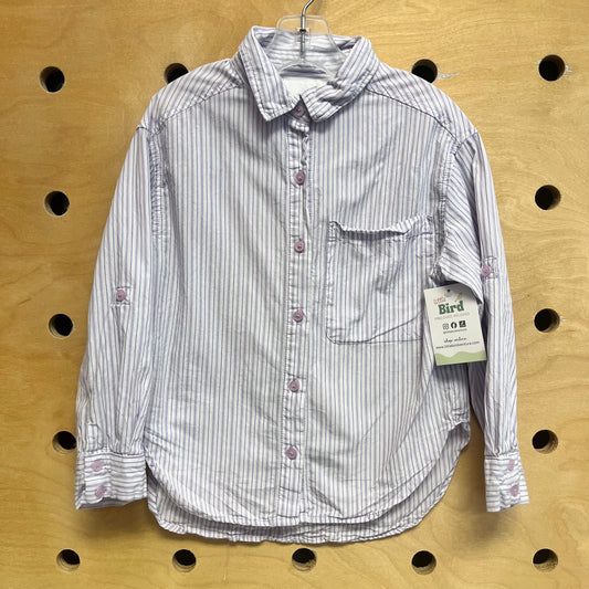 Purple Striped Button Up Shirt