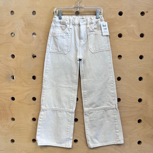 Cream Baggy Wide Leg Denim