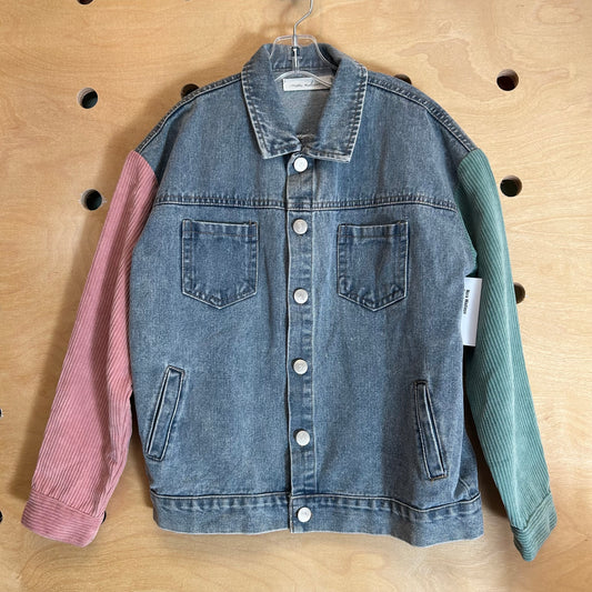 Denim Color Block Sleeve Jacket