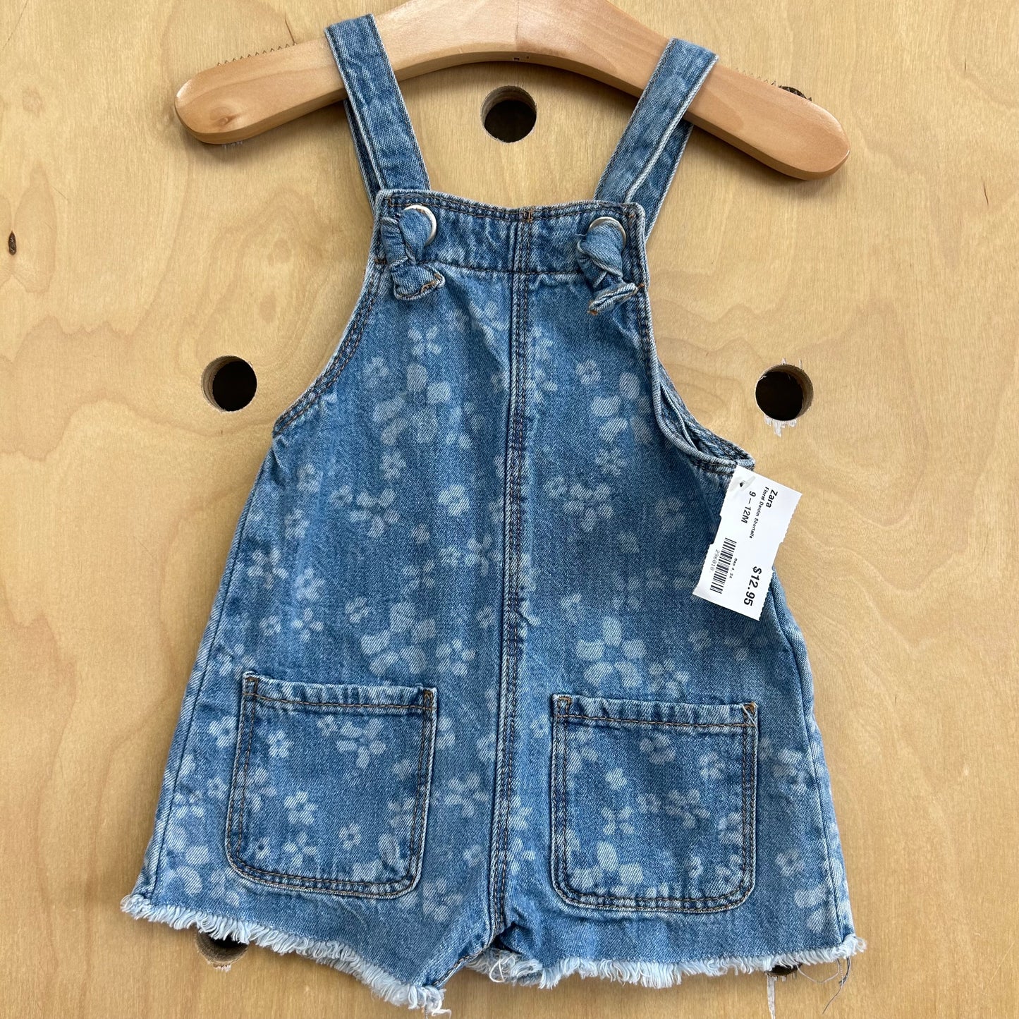Floral Denim Shortalls