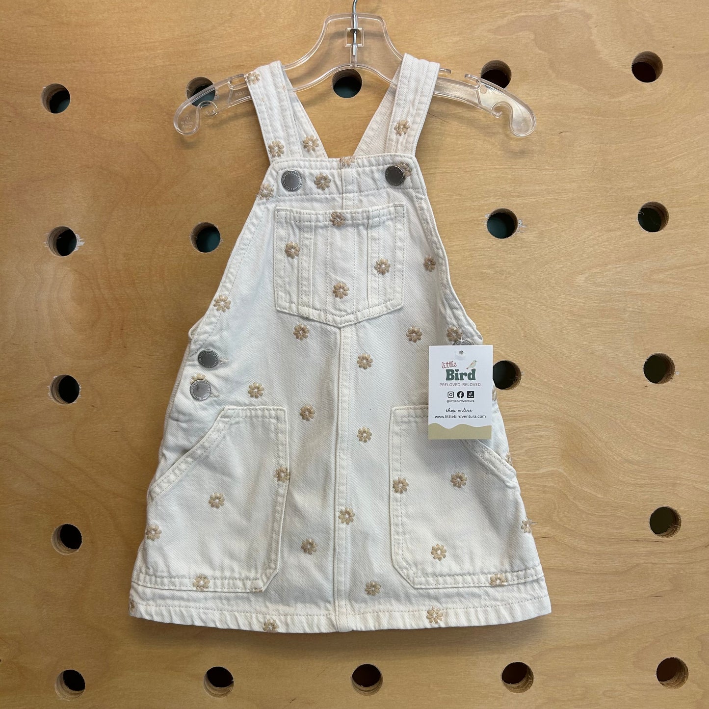 White/Tan Embroidered Floral Skirtall
