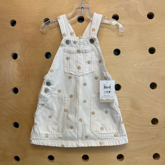 White/Tan Embroidered Floral Skirtall