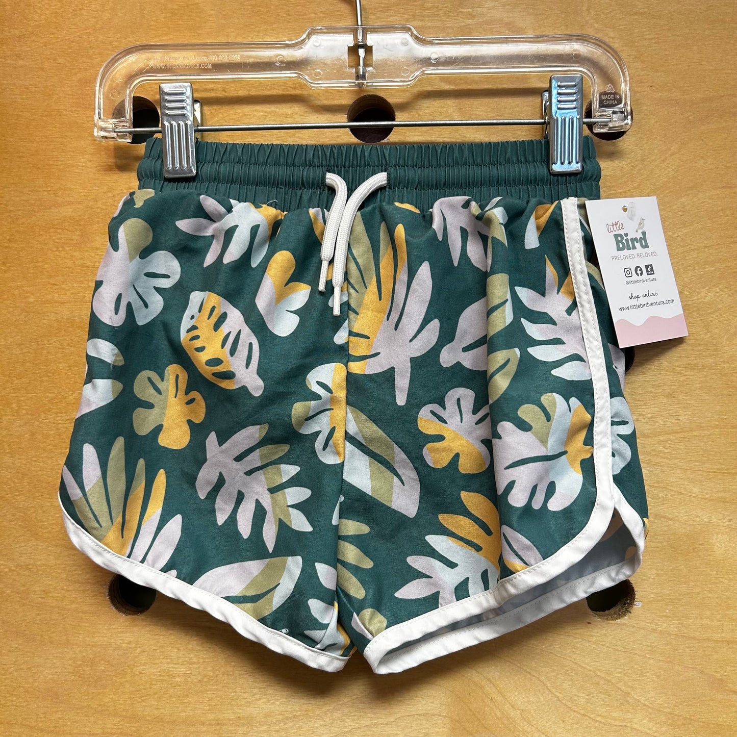 Green/Yellow Leaf Swim Trunks