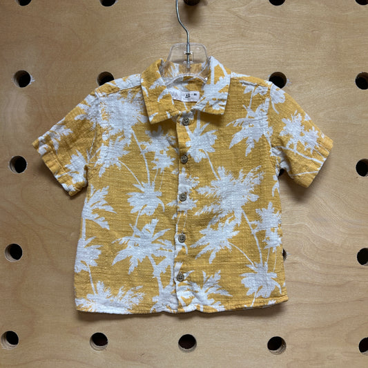 Yellow Palm Tree Button Up Shirt