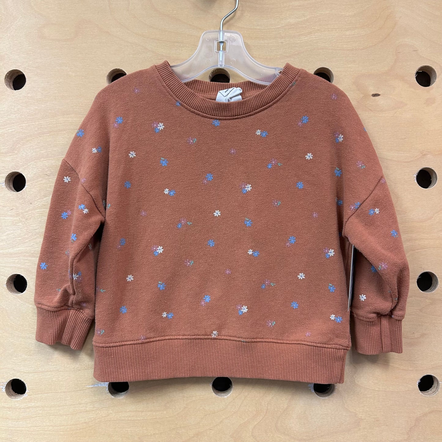 Brown Floral Pullover