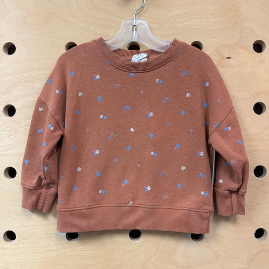 Brown Floral Pullover