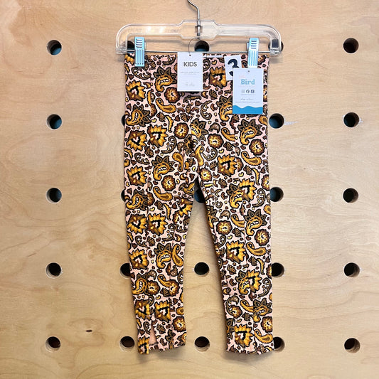 Peachy Paisley Fleece Leggings NEW!