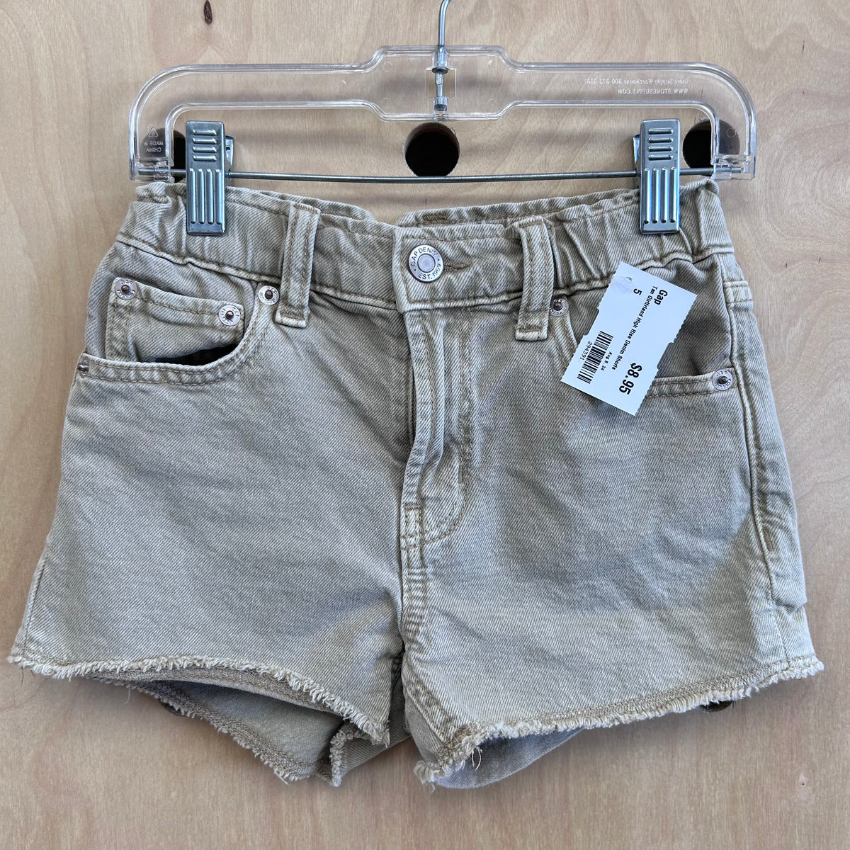 Tan Girlfriend High Rise Denim Shorts