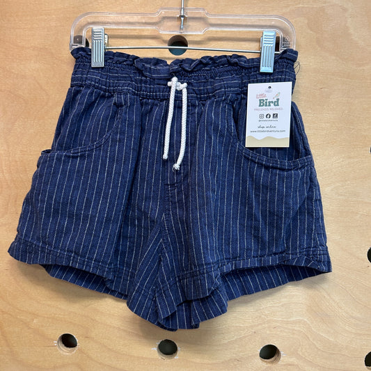 Blue Lined Striped Shorts