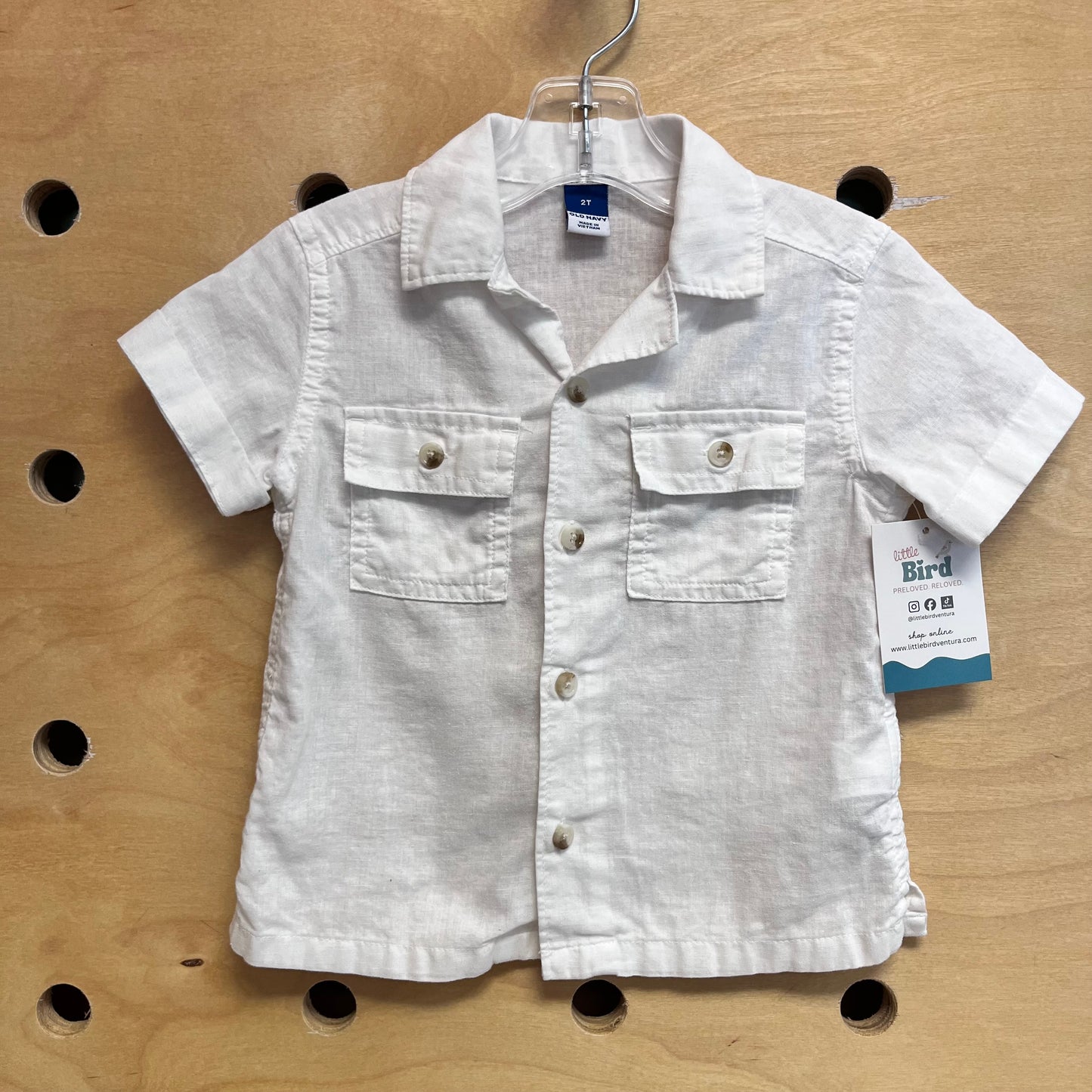 White Button Up Pocket Tee